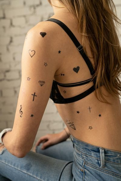 Набор временных тату "LOVE HATE" HB-646 фото