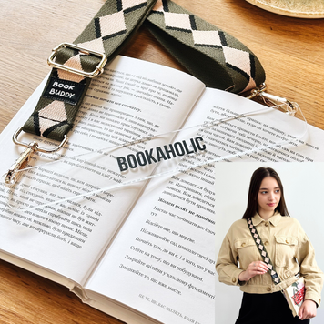 Закладка з ремінцем &laquo;Classic Argyle Pink &mdash; Bookaholic&raquo; BB-49 фото
