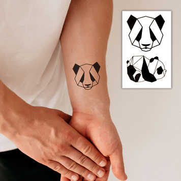 Тату-наклейка "Origami panda" T-054-2 фото