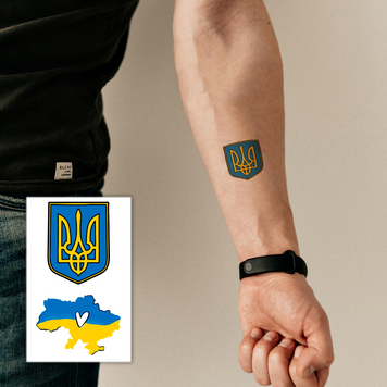 Набір тимчасових татуювань "Державні символи" U-01 фото