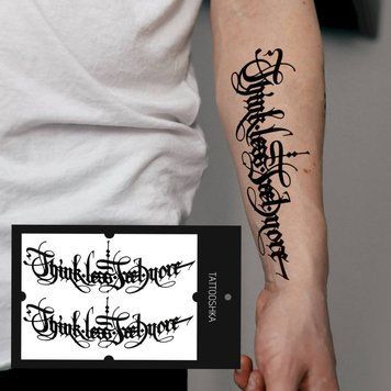 Тату Think less Fill more HB-065 фото
