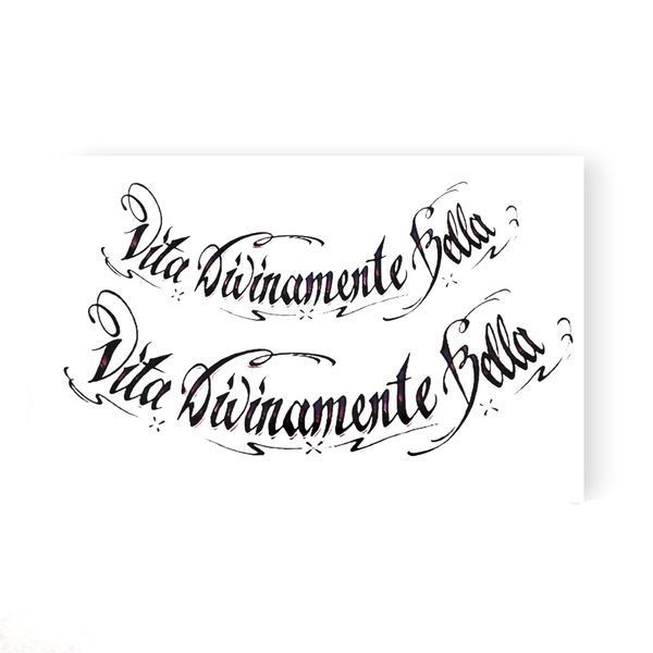 Водостійке тимчасове татуювання "Vita Vidinamente Bella" HB-063-2 фото