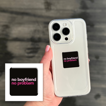 Объёмная наклейка 3D "No boyfriend-no problem" SX-156 фото