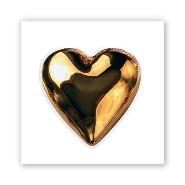 Объёмная наклейка 3D "Golden Heart" SX-291 фото